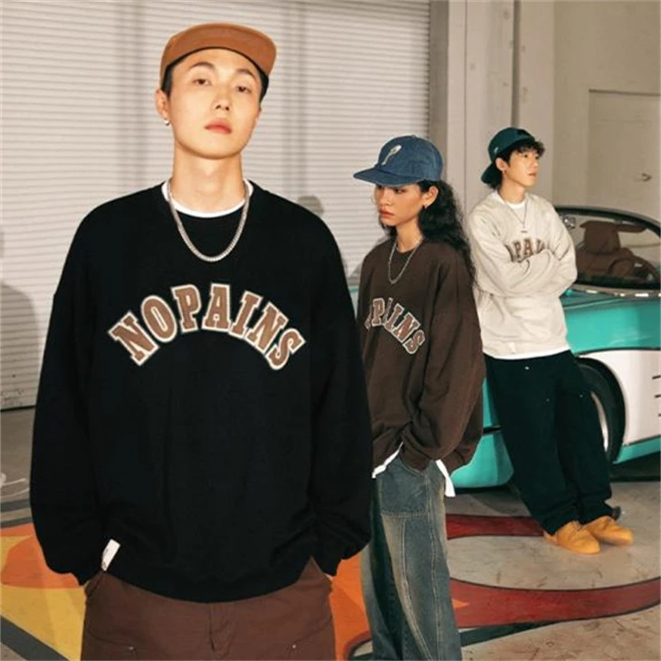 Double Suede Applique Embroidered Sweatshirt