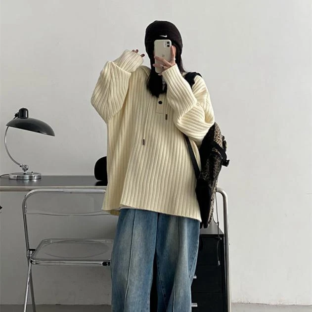 Long Loose Knit Sweatshir