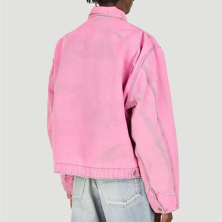 Outdoor Denim Jacket In Pink Outdoor Denim Jacket In Pink