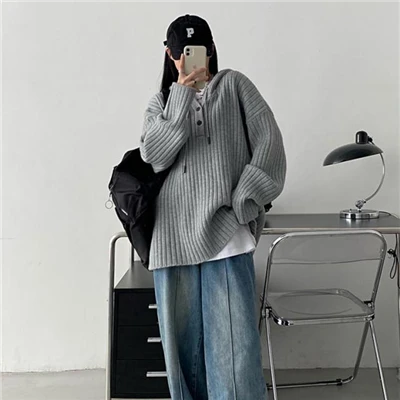 Long Loose Knit Sweatshir