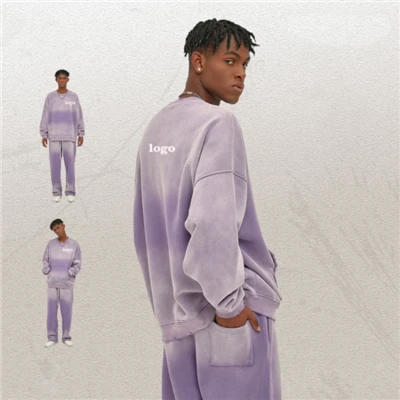 Wash Sweatshirt Set with Gradient Color