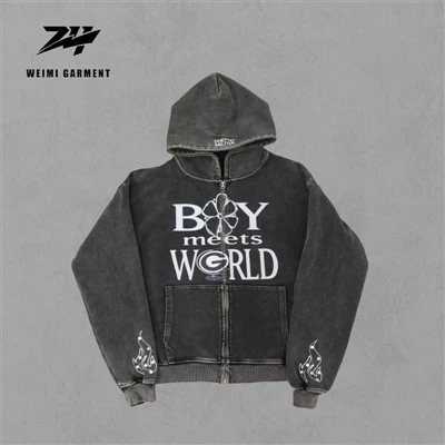 Mix Craft Hoodie Rivet Screenprint in Factory