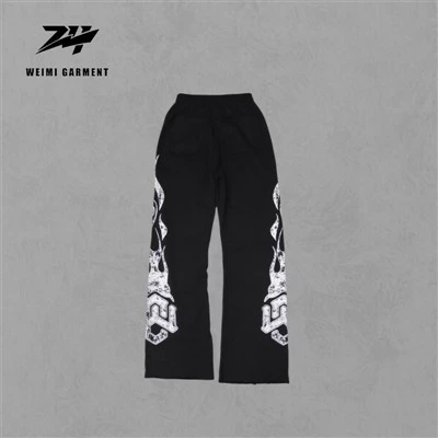 Screen Print Sweatpants Wide Leg For Fashion Brand