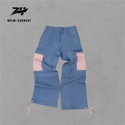 Two Pocket Jeans Patchwork With Embroidery Logo