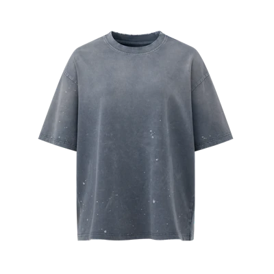 Wholesale OEM Distressed Splatter Wash Heavyweight T Shirt Kornit DTG Print